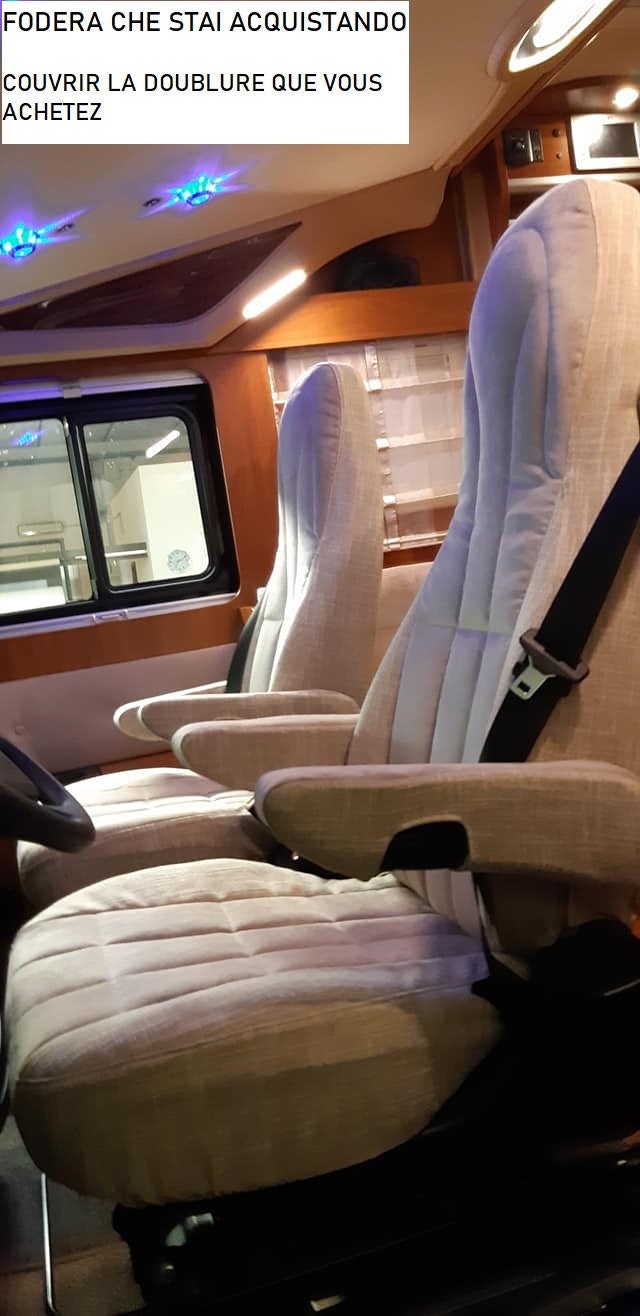 CAMPER DRIVER'S SEAT COVERS AGUTI SQUARE HEAD with belts