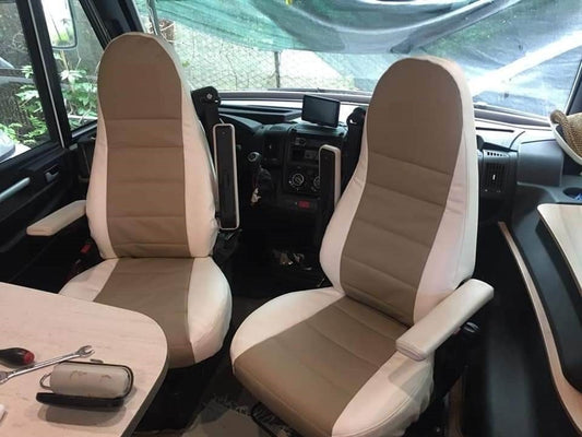 CAMPER DRIVER'S SEAT COVERS  WITH BELTS